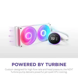 NZXT Kraken Elite 280mm RGB Liquid Cooler with 60FPS Display - White