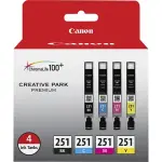 Canon - 251 4-Pack Standard Capacity Ink Cartridges - Photo Black/Cyan/Magenta/Yellow (6513B004)