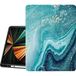 SaharaCase Marble Series Folio Case for iPad Pro 12.9" (4th-6th Gen, 2020-2022) - Green
