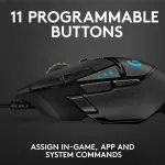 Logitech G502 HERO Wired Optical Gaming Mouse with RGB – Black