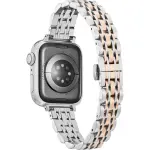 Insignia™ - Stainless Steel Link Band for Apple Watch 38mm, 40mm, 41mm, SE, and 42mm Series 10 - Silver & Rose Gold (NS-AWB41GSSLB)
