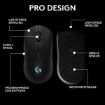 Logitech - PRO 2 LIGHTSPEED Lightweight Optical HERO 44K DPI Gaming Mouse - Wireless - Black (910-007246)