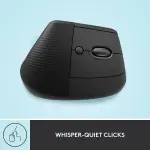 Logitech Lift Vertical Ergonomic Wireless Mouse - Graphite