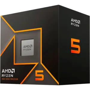 AMD Ryzen 5 9600X 6-Core Processor, 6 Core, 12 Thread, 65W AM5, 38MB Cache, Radeon Graphics - Silver