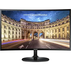 Samsung - 390C Series 24" LED Curved FHD AMD FreeSync Monitor - Black (C24F390)
