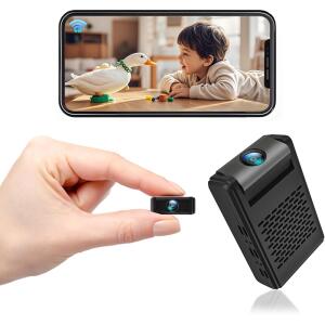 Mini Security Camera with 180° Lens, 4K WiFi, Motion Detection & Night Vision
