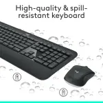 Logitech MK540 Full-Size Wireless Keyboard & Mouse for PC – Black