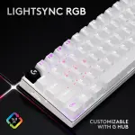 Logitech PRO X 60% Wireless Mechanical Gaming Keyboard with GX Optical Tactile Switches and LIGHTSYNC RGB - White