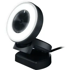 Razer - Kiyo Webcam 1920 x 1080 with Adjustable Ring Light - Black (RZ19-02320100-R3U1)