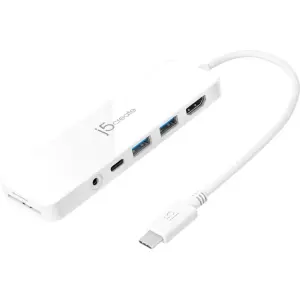 j5create USB-C Multi-Port Hub with Power Delivery – White