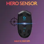 Logitech G305 LIGHTSPEED Wireless Gaming Mouse with 12,000 DPI HERO Sensor – Black