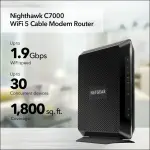 NETGEAR Nighthawk AC1900 Cable Modem Router – Black