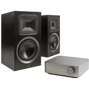 MartinLogan - Motion Foundation B1 x WiiM Amp Bundle, with Accessories - Black (B1BNDLBLK)