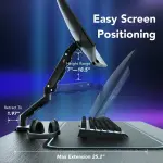 HUANUO - Black Single Gaming Monitor Desk Mount with Mechanical Spring Arm