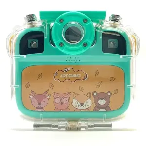 Contixo KC1 Kids' Splash-Proof Camera (Waterproof Case, Silicone Cover) – Green