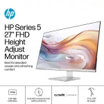 HP 27" FHD 100Hz IPS Monitor with Adjustable Height – Silver & Black