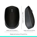 Logitech - M170 Wireless Compact Optical Ambidextrous Mouse - Wireless - Black (910-004940)