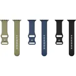 Silicone Band for Apple Watch, SE, Series 10, Ultra and Ultra 2 (3-Pack) - Navy, Green and Black (BE-AWB45SIL3BL)