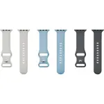 Silicone Band for Apple Watch 38mm, 40mm, 41mm (3-Pack), and 42mm Series 10 - Starlight, Blue/Gray and Gray (BE-AWB41SIL3GY)