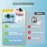 Hunkstar Kids Instant Print Camera with Dual Lens & 32GB Card – Blue