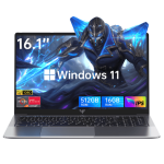 NIPOGI AX16Pro 16.1" FHD Gaming Laptop, Ryzen 7 5700U, 16GB RAM, 512GB SSD, Windows 11, Gray