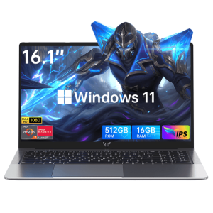 NIPOGI AX16Pro 16.1" FHD Gaming Laptop, Ryzen 7 5700U, 16GB RAM, 512GB SSD, Windows 11, Gray