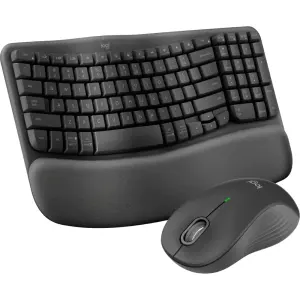 Logitech MK670 Wave Keys Ergonomic Wireless Keyboard & Mouse Combo – Graphite