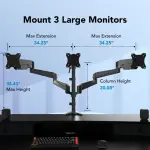 HUANUO Triple Monitor Desk Mount - Black