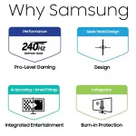 Samsung 32" Odyssey G8 QD-OLED 4K UHD 240Hz Gaming Monitor – Silver