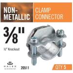 Halex 3/8 in. (5-Pack) Non-Metallic (NM) Twin-Screw Cable Clamp Connectors