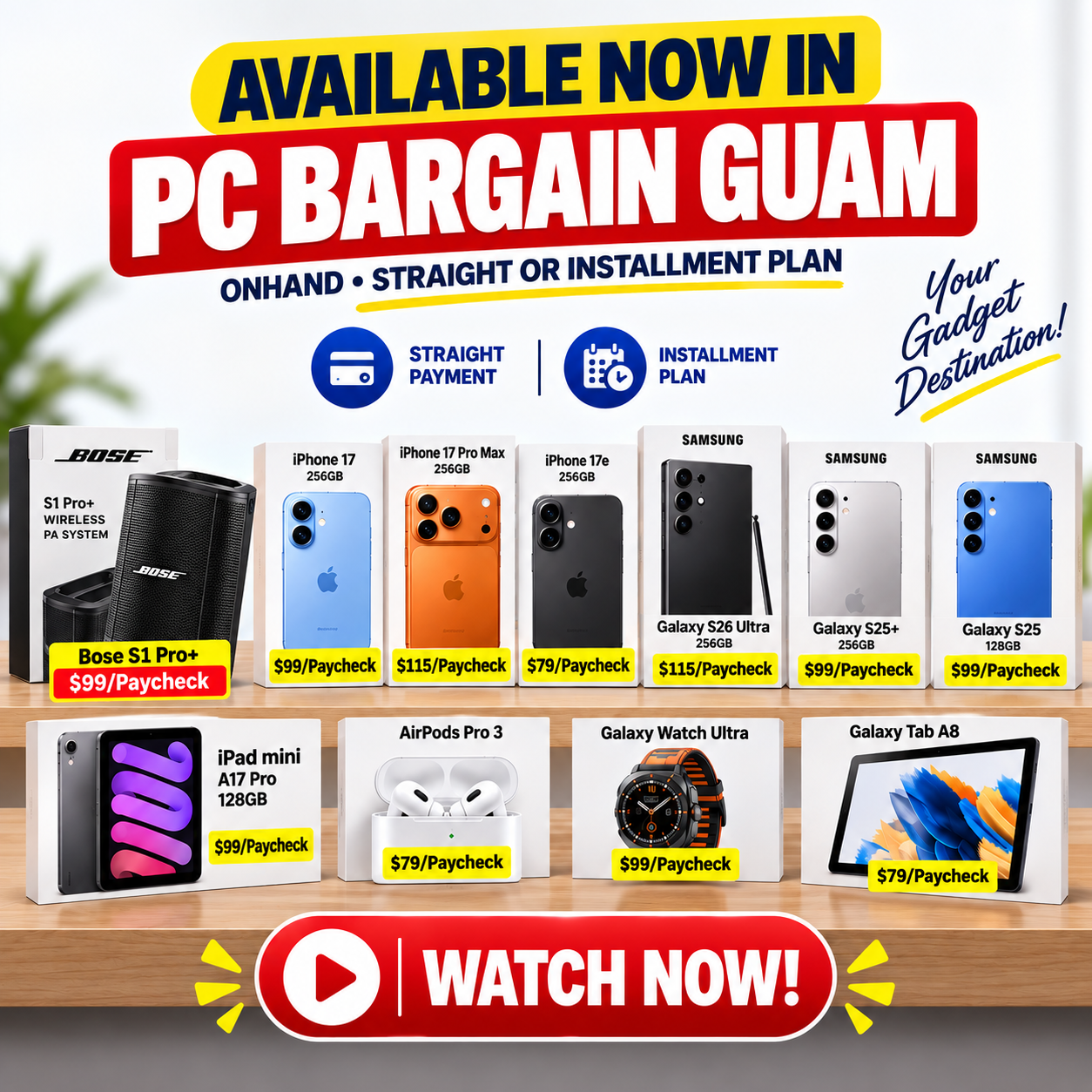 Available Now in Guam — Live In-Stock Sale