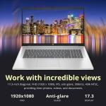 HP 17.3" FHD, i3-1215U, 8GB RAM, 256GB SSD, Win 11 Pro, Numeric Keypad, Silver + 32GB USB