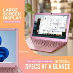 NBD 10" Mini Laptop, Windows 11, 8GB RAM, 128GB Storage, Intel Celeron Quad-Core, with Bag, Mouse, Headphone, and Mouse Pad