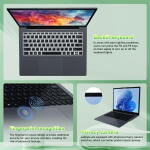Auusda 14.1" Laptop, 8GB RAM, 256GB SSD, 2160x1440, Backlit KB, Fingerprint, Webcam Switch
