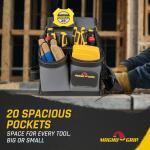 MagnoGrip 20-Pocket Electricians Pouch with Padded Shoulder Strap (006-598)