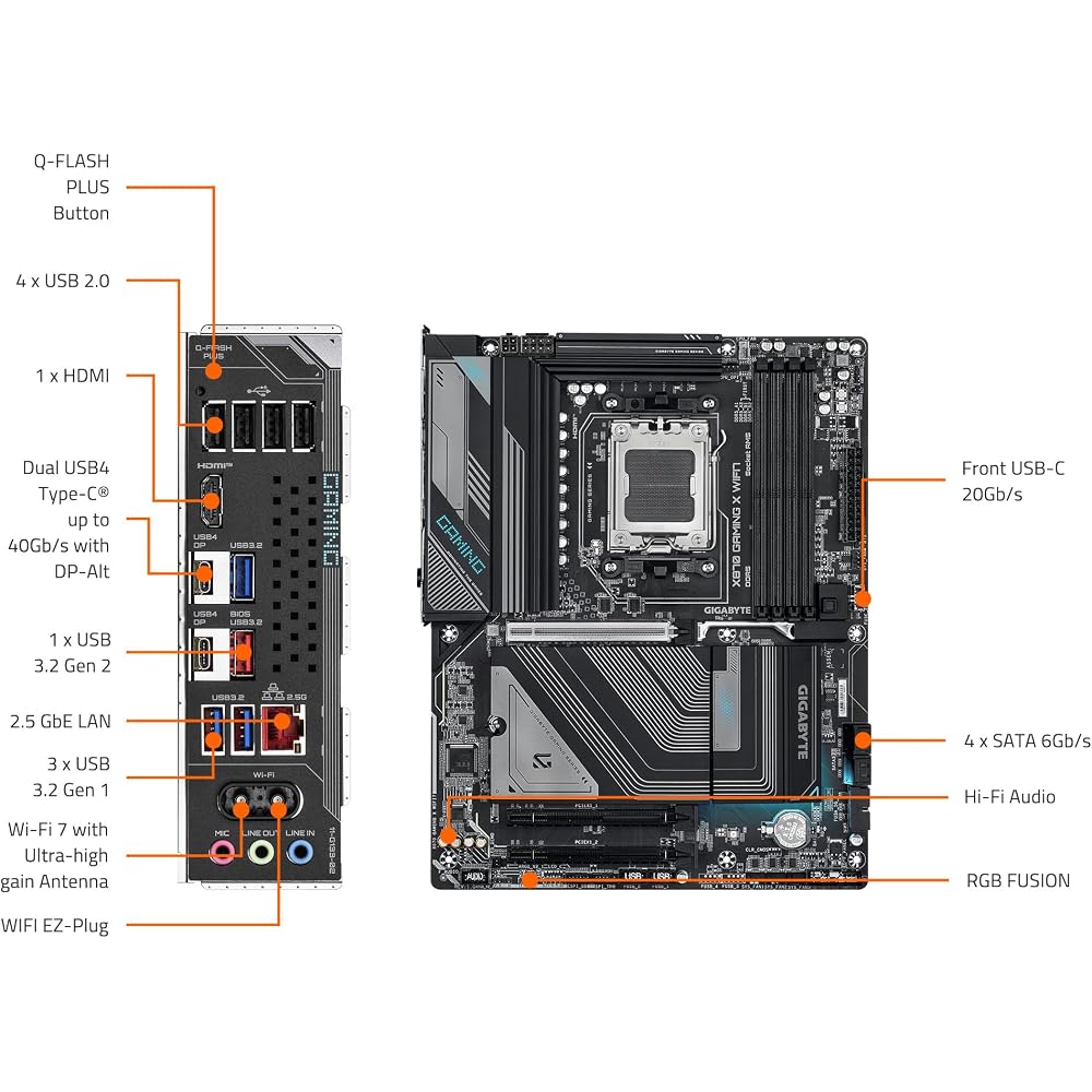 GIGABYTE X870 Gaming X WIFI7 AMD AM5 LGA 1718 Motherboard - Image 9