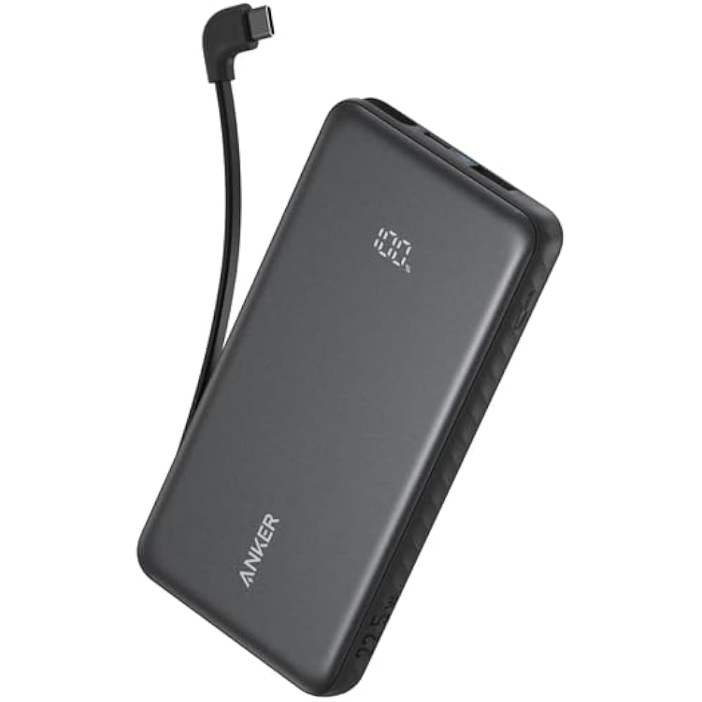Anker - Power Bank 10K, 22.5W, Built-In USB-C Cable