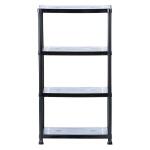 HDX4-Tier Easy Assembly Scratch Resistant Plastic Garage Storage Shelving Unit in Black (28 in. W x 52 in. H x 15 in. D) (17307263B)