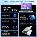 TEMLICOLO 15.6" Laptop, N100, 12GB RAM, 512GB SSD, 1920x1080, Win 11 Pro
