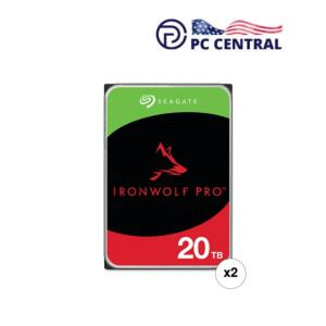 Seagate 20TB IronWolf Pro 7200 rpm SATA III 3.5" Internal NAS HDD (CMR, Retail, 2-Pack)