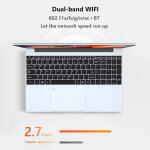 KUU 15.6" Laptop, Intel Celeron N5095, 16GB RAM, 512GB SSD, FHD, Backlit Keyboard, Silver