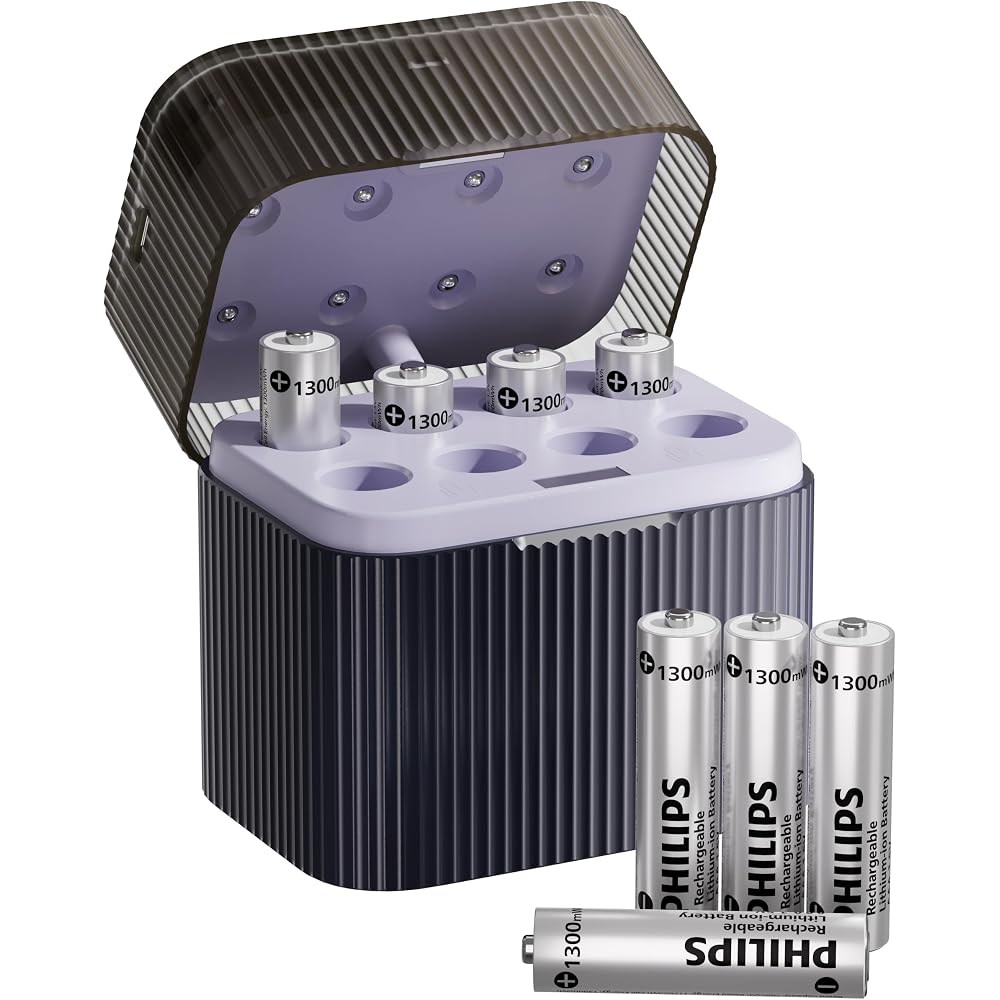 PHILIPS Rechargeable AAA Lithium Battery 8 Pack