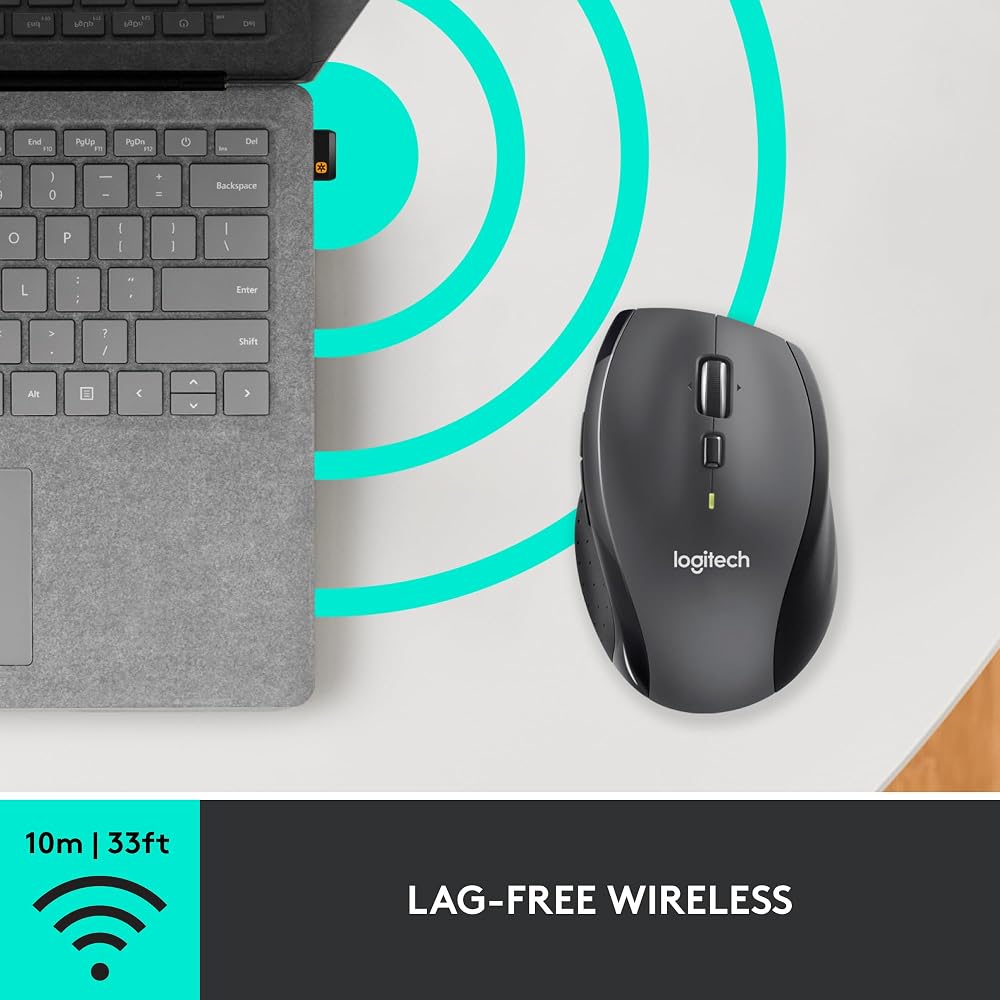 Logitech M705 Marathon Full Size 2.4 GHz Wireless Mouse - Image 6