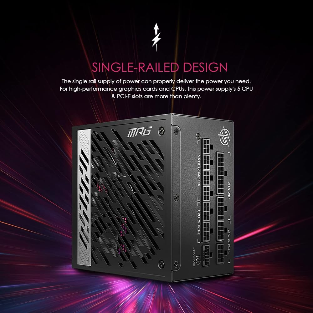 MSI MPG A850G PCIE 5 & ATX 3.0 850W Gaming Power Supply - Image 7