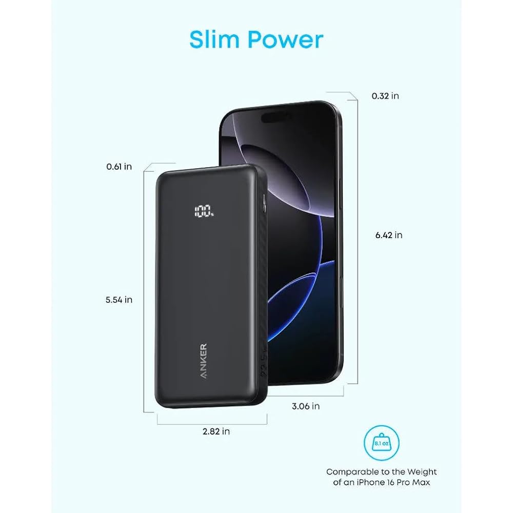 Anker - Power Bank 10K, 22.5W, Built-In USB-C Cable - Image 5