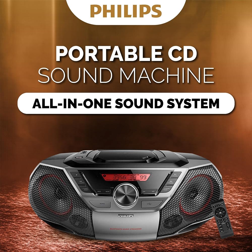 Philips Portable Boombox CD Player Bluetooth FM Radio - Image 2