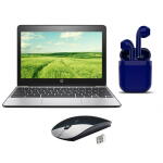 Restored HP Chromebook 11.6", Intel Celeron 1.6GHz, 4GB RAM, 32GB SSD, 2024 OS, Bundle: Bluetooth Earbuds & Wireless Mouse