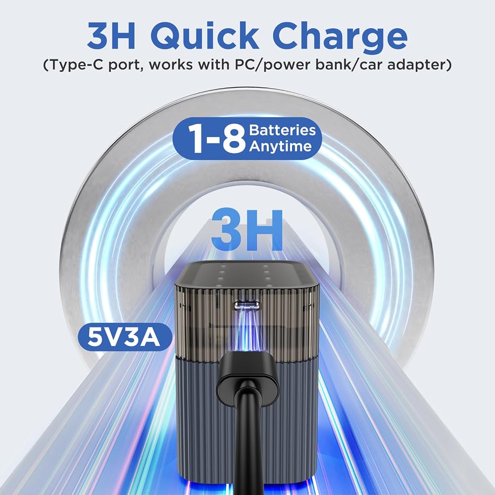 PHILIPS Rechargeable AA Lithium Batteries with Battery 8 Pack - Image 5