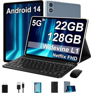 Fezawio 2024 Tablet 10 Inch Android 14 Grey