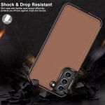 LETO Galaxy S22 Case,Luxury Flip Folio Leather Wallet Case Cover 6.1" Brown